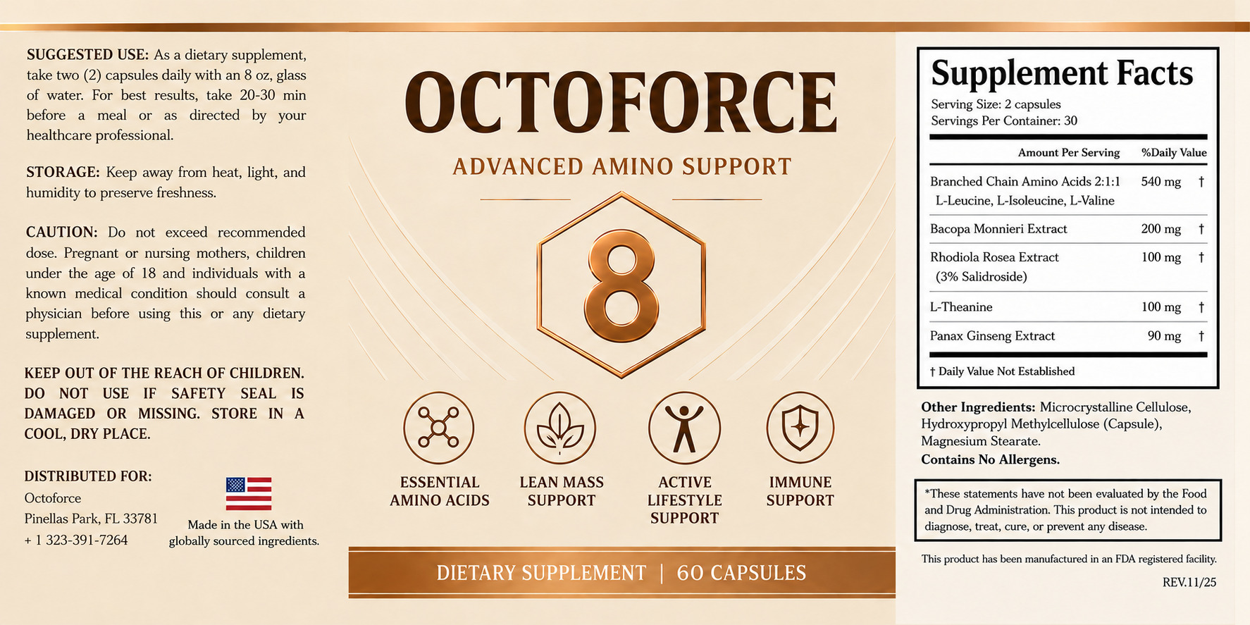 Octoforce Supplement Facts